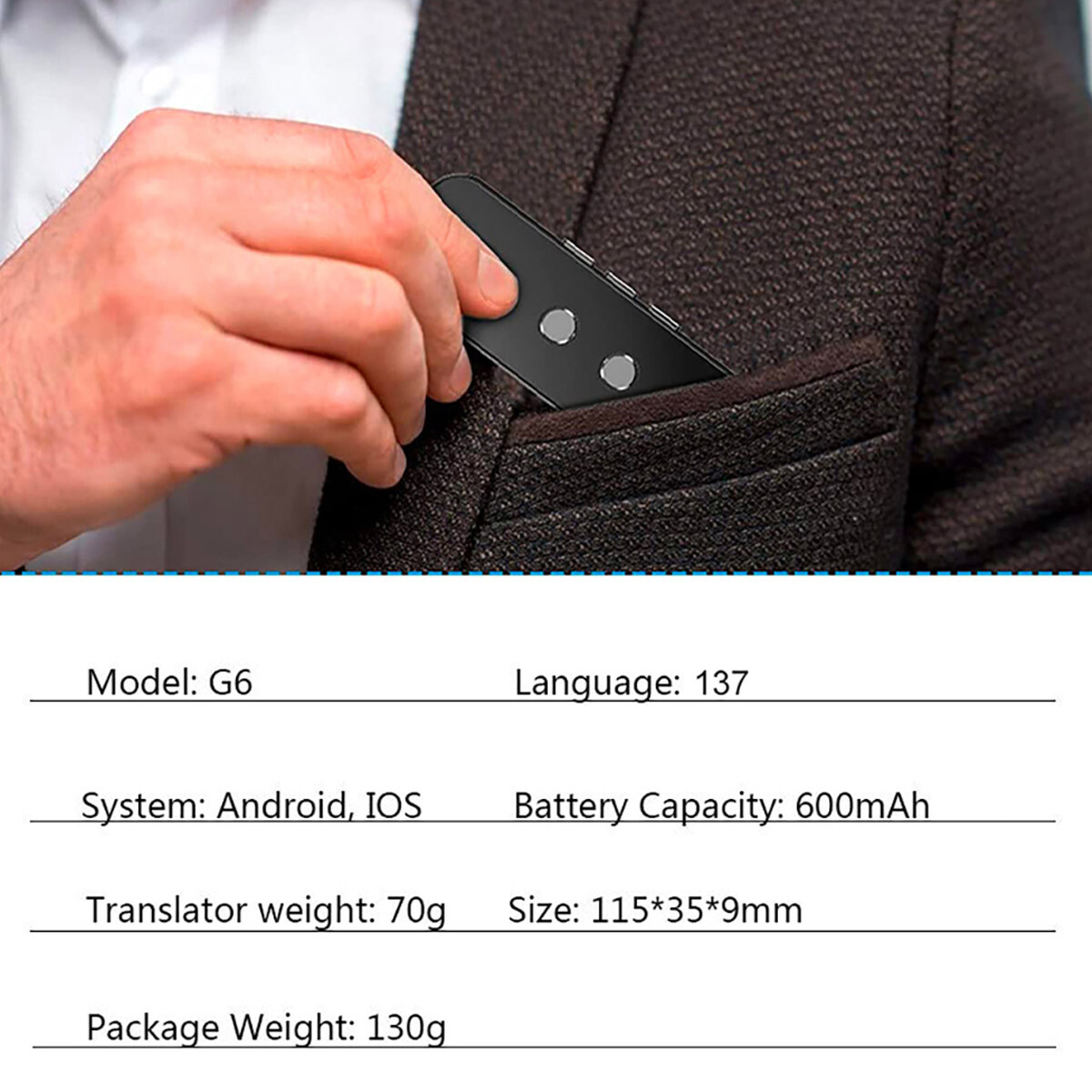 137 Languages Real-Time Translator Device WiFi Two-Way Instant Offline Translate