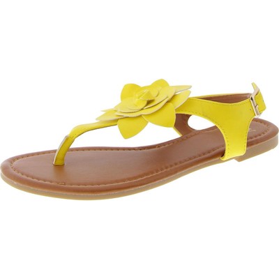 New York & Company Womens Yellow Thong Sandals Shoes 6.5 Medium (B,M) BHFO 7040