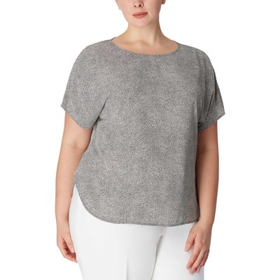 

Женская рубашка с вырезом под горло Anne Klein, пуловер, топ, блузка, плюс BHFO 0391, D. mountain/anne white