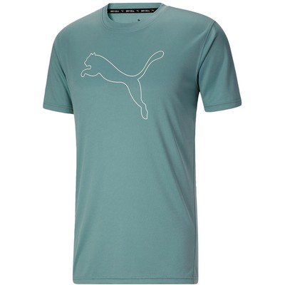 

Мужская зеленая влагоотводящая футболка Puma с коротким рукавом для бега Athletic  BHFO 5123, Mineral blue, 58932750