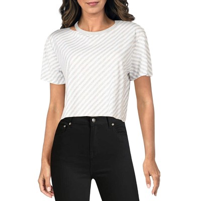 

Женская белая укороченная футболка с принтом «Destroyed Heathered» Betsey Johnson  BHFO 5779, Серый