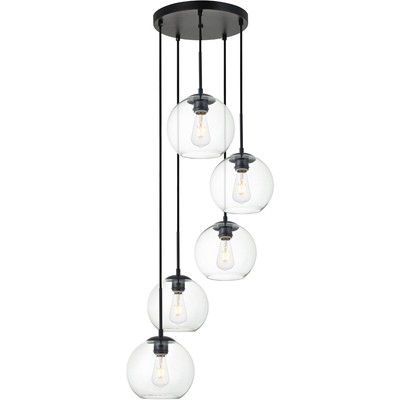 Living District LD2226BK Baxter 5 Light 18 inch Black Pendant Ceiling Light
