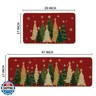 Artoid Mode Red Snowflakes Xmas Trees Christmas Kitchen Mats Set of 2, Winter Low-Profile Home Decor Kitchen Rugs for Floor - 17x29 and 17x47 Inch