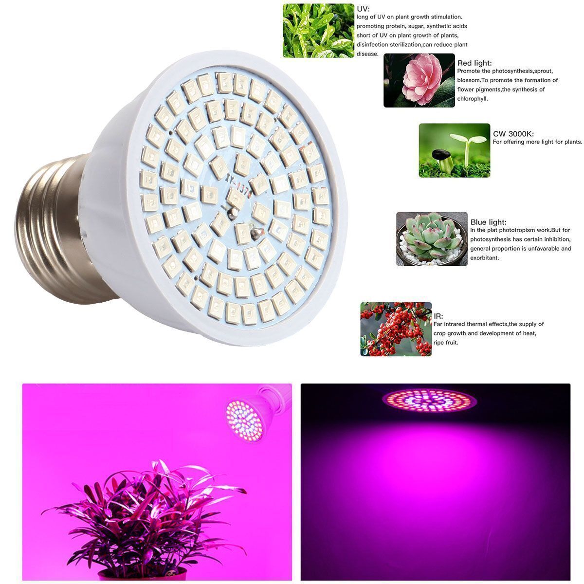 Bulb Full Spectrum Lamp For Indoor Plants 110v 2023