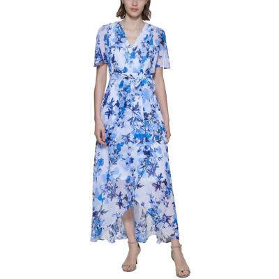 

Jessica Howard Женское белое дневное платье макси с цветочным принтом  BHFO 8964, Синий