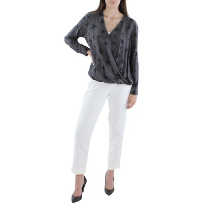 

Rails Womens Hillary Grey Surplice Printed Blouse Top Wrap Top Shirt  BHFO 7645, Charcoal cheetah