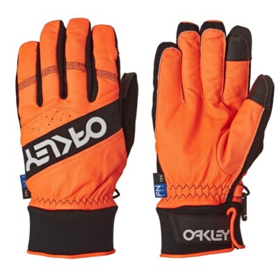 Oakley Mens Factory Winter 2.0 Snowboard Ski Gloves Neon Orange Size Small
