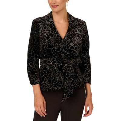 Женская блузка с блестящим стихарем Adrianna Papell, топ с рукавами 3/4, BHFO 1284