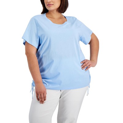 

Женская синяя футболка с круглым вырезом Calvin Klein Top Plus  BHFO 5040, Iceberg