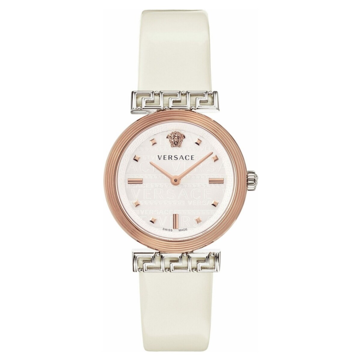 Pre-owned Versace Ladies Watch Wristwatch Leather Meander Velw00120