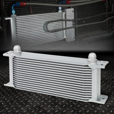 УНИВЕРСАЛЬНЫЙ 16-РЯДНЫЙ АЛЮМИНИЕВЫЙ МАСЛЯНЫЙ РАДИАТОР ДВИГАТЕЛЯ/ТРАНСМИССИИ С ПОРОШКОВЫМ ПОКРЫТИЕМ СЕРЕБРИСТОГО ЦВЕТА