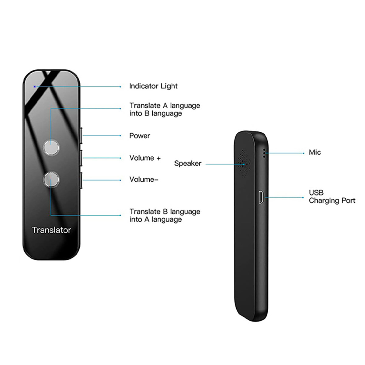 137 Languages Real-Time Translator Device WiFi Two-Way Instant Offline Translate