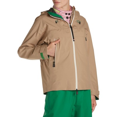 Женская куртка Moncler Maules бежевого цвета с капюшоном Soft Shell Jacket Coat 1 BHFO 4785