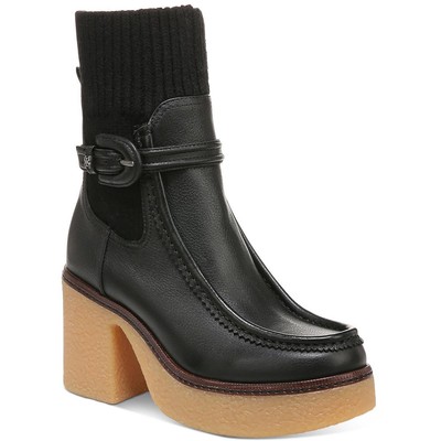 

Черные женские ботинки до середины икры Sam Edelman Sidney, размер 8,5, средний (B,M) BHFO 5114, Black leather