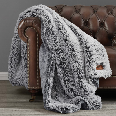 FRYE Arctic Luxe Faux Fur Throw Blanket, Cozy Weight. Soft, Silk-Like Poly Fill