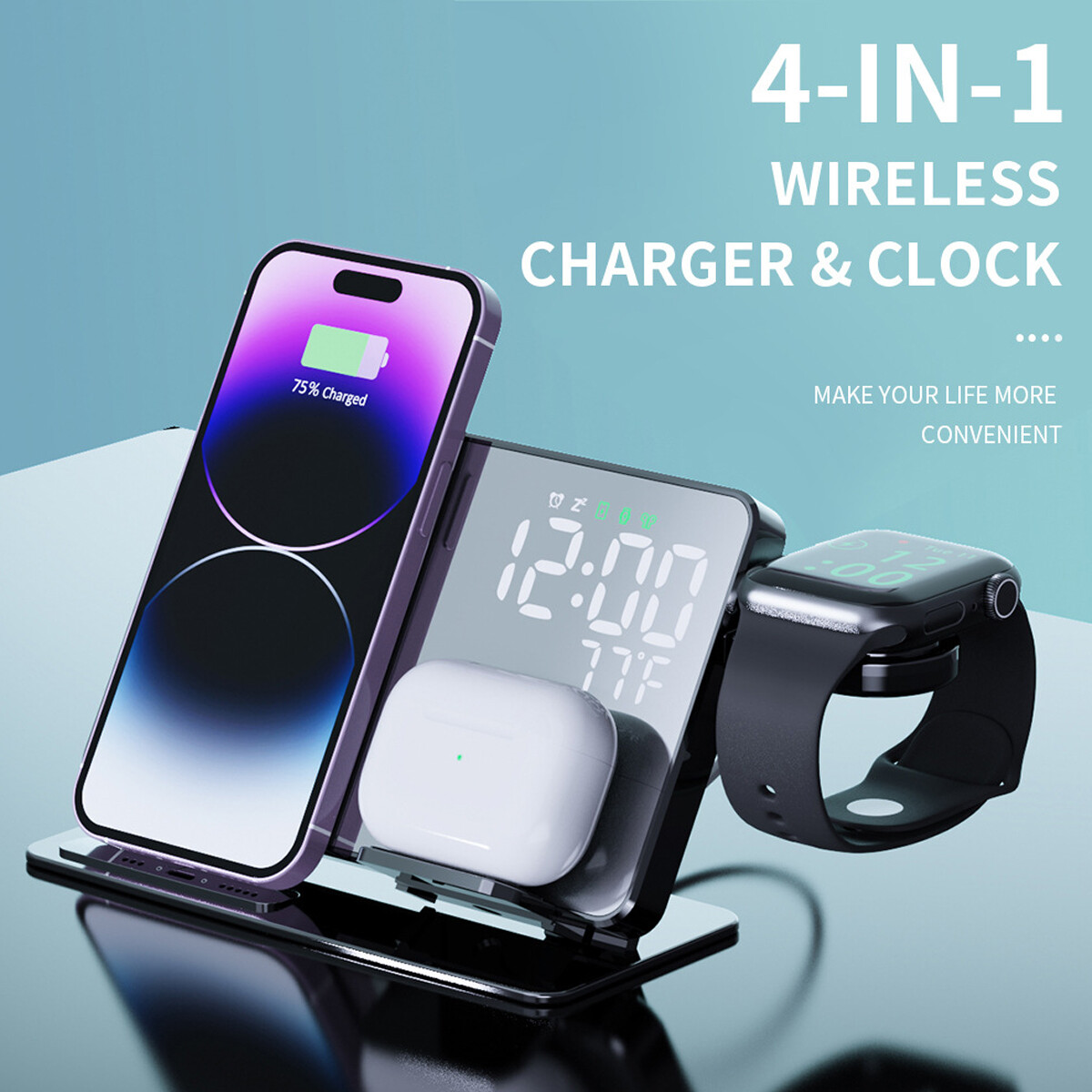 4 in 1 Wireless Charger For iPhone iWatch Fast Charging Dock