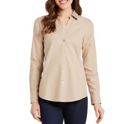 Женская приталенная рубашка на пуговицах из хлопка Chrissy Tan от Foxcroft 6 BHFO 1025