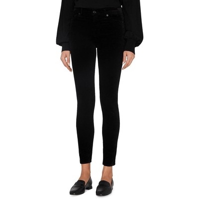 7 For All Mankind Женские черные бархатные джинсы-скинни с высокой талией по щиколотку 29 BHFO 9981