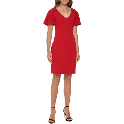

Женское красное офисное мини-платье-футляр DKNY  BHFO 4213, Scarlet