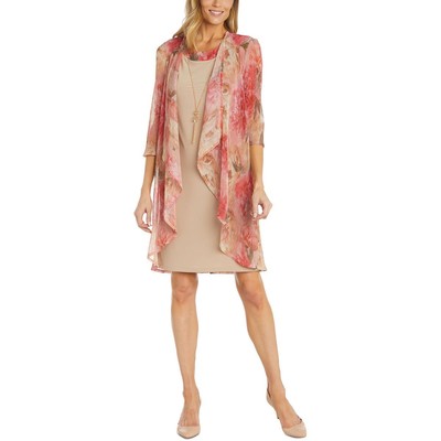 Женское розовое платье-двойка в стиле металлик R&M Richards Petites 4P BHFO 1934