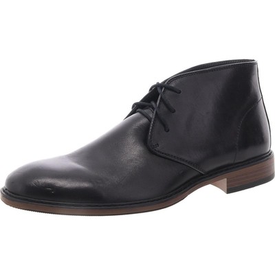 VITTORIO RUSSO Mens Black Leather Lace-Up Chukka Boots 9 Medium (D) BHFO 6306