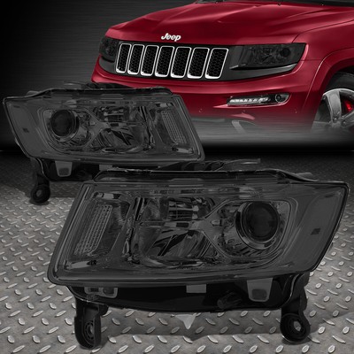 ДЛЯ 14-16 JEEP GRAND CHEROKEE ДЫМЧАТЫЙ КОРПУС ПРОЗРАЧНАЯ БОКОВАЯ ФАРА ПРОЕКТОРА/ЛАМПА НАКАЛИВАНИЯ