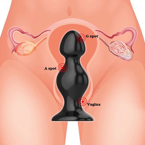 Advanced Sex Toy Anal Butt Plug Huge G-Spot Dildo Pull Beads Sucker Large 5 Size