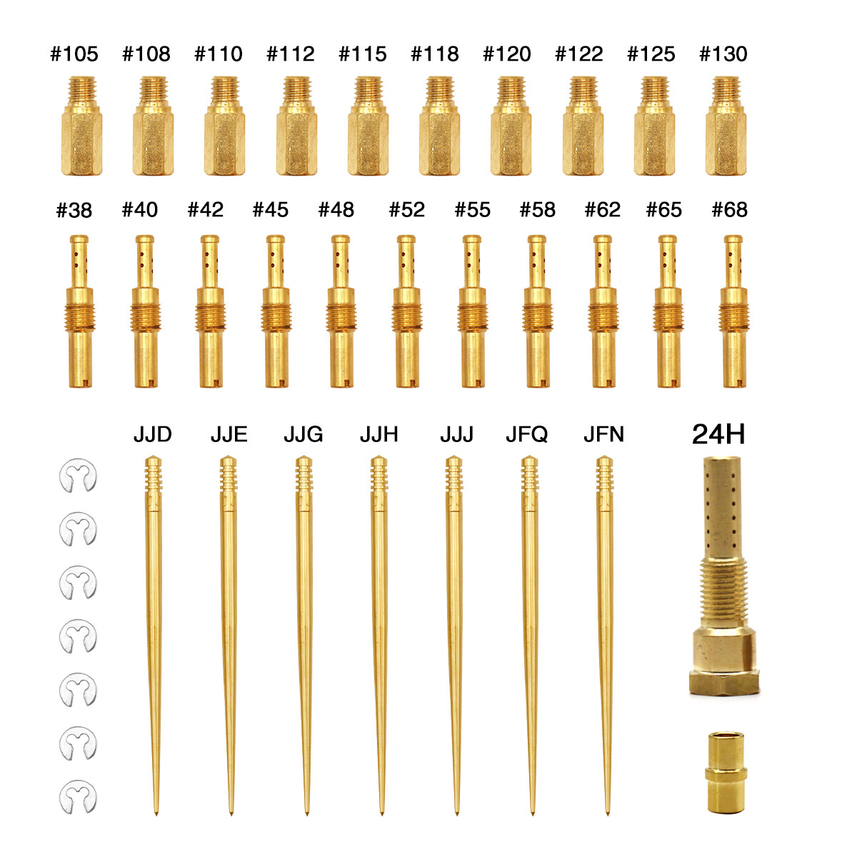 PE 26-28 21-34 Carburetor 24 Holes Repair Kit Slow Jet Needle Holder Atomiser