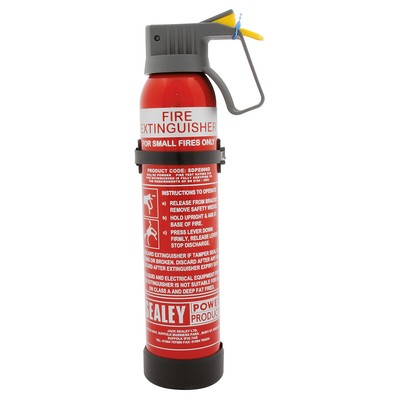 Sealey SDPE006D Fire Extinguisher Dry powder 0.6kg Light weight Use on B C fires