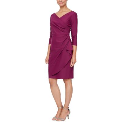 Alex Evenings Womens Surplice Mini Faux Wrap Платье-футляр Evening BHFO 5656