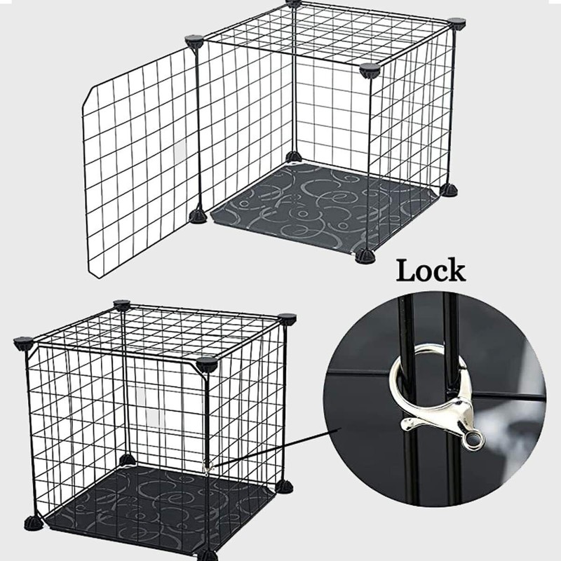 3 Tier Large Folding Collapsible Pet Cat Wire Cage For Indoor Outdoor Play Sleep