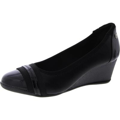 Женское комфортное платье Tottie из искусственной кожи Anne Klein на танкетке BHFO 2003