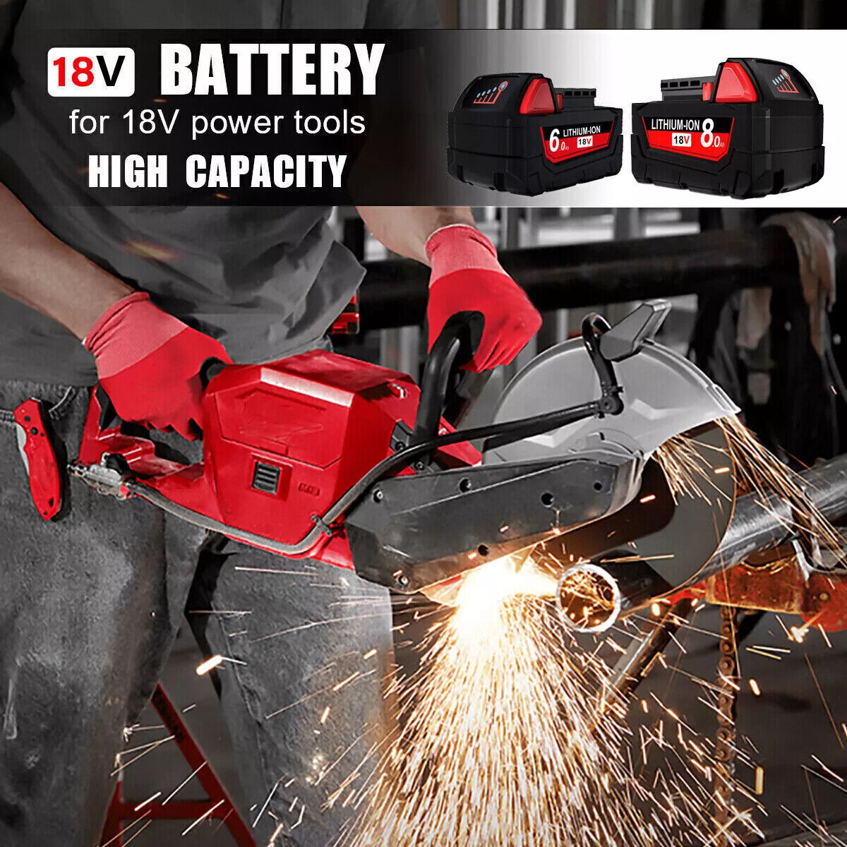 NEW For Milwaukee M18 Lithium ion 8.0AH Extended Capacity Battery 48-11-1860 US