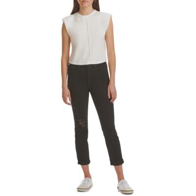 7 For All Mankind Женские черные приталенные джинсы бойфренда с высокой посадкой 2 BHFO 5648