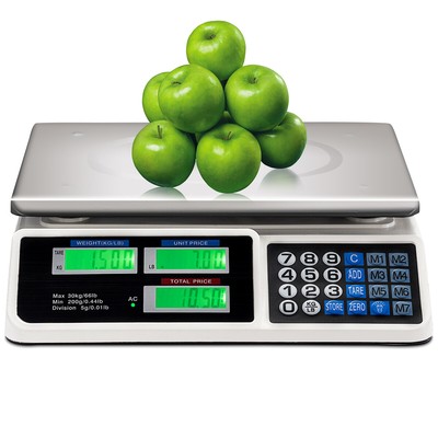 66Lbs Digital Weight Scale Price Computing Retail Count Scale Food Meat Scales
