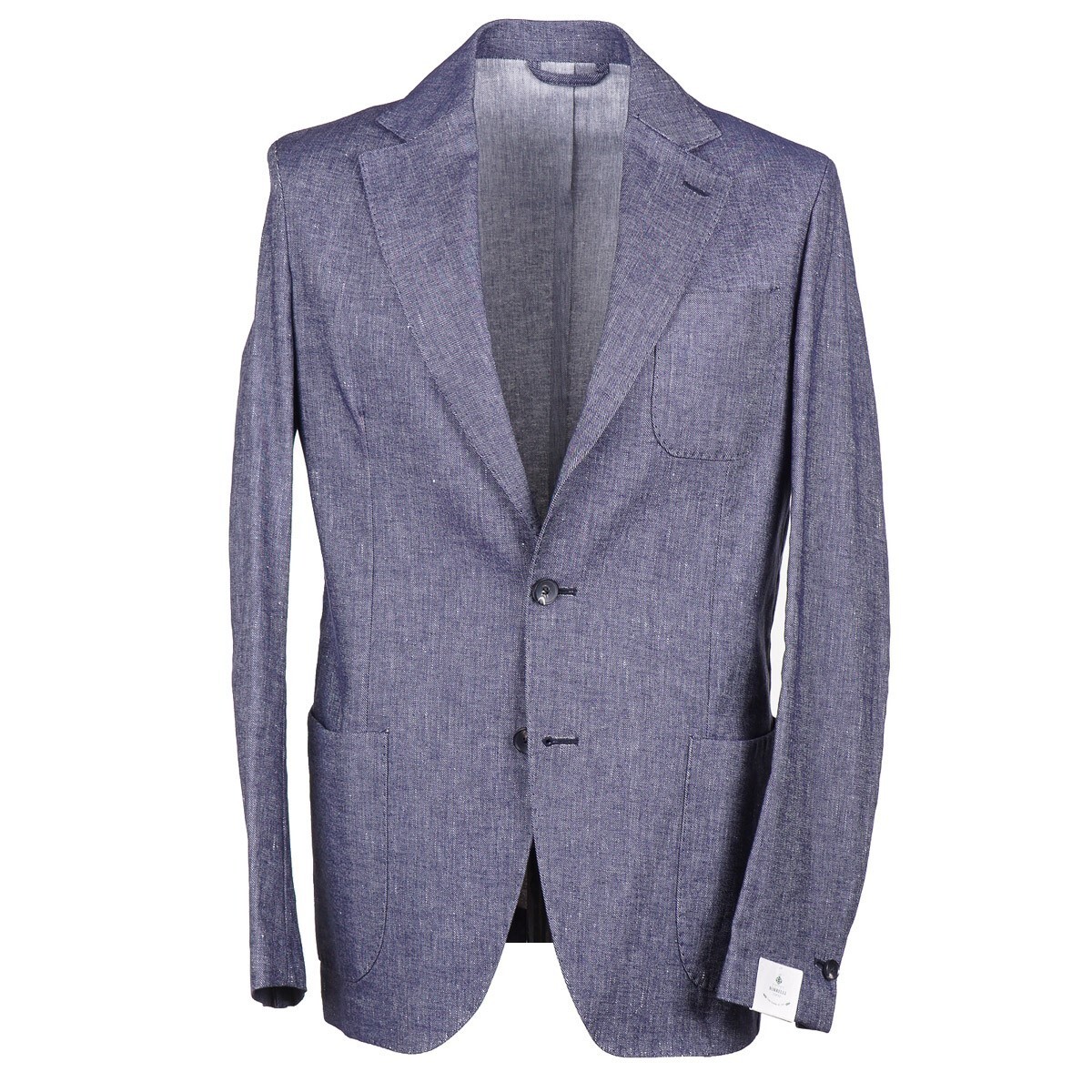 Pre-owned Luigi Borrelli Unlined Chambray Suit With Drawstring Jogger Pants 40r (eu50) In Blue