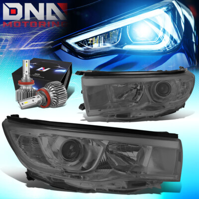 FOR 2014-2016 TOYOTA HIGHLANDER PROJECTOR HEADLIGHT W/LED KIT SLIM STYLE SMOKED