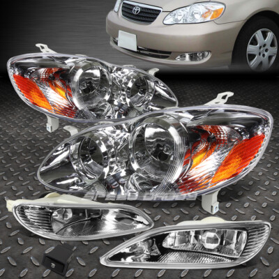 ХРОМИРОВАННАЯ ФАРА + ЯНТАРНЫЙ Боковой свет + ПРОЗРАЧНАЯ ПРОТИВОТУМАННАЯ ФАРА ДЛЯ COROLLA E120 03-08