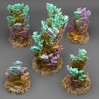 3D Printed Fantastic Plants and Rocks FAIRY KINGDOM CORAL 28mm - 32mm D&D