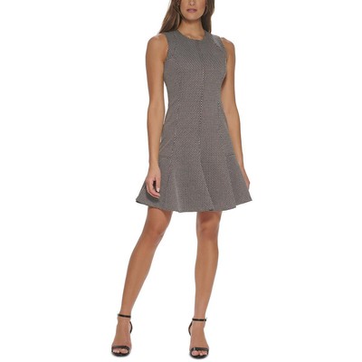 Женское коричневое мини-платье-футляр с круглым вырезом от Tommy Hilfiger 14 BHFO 0792
