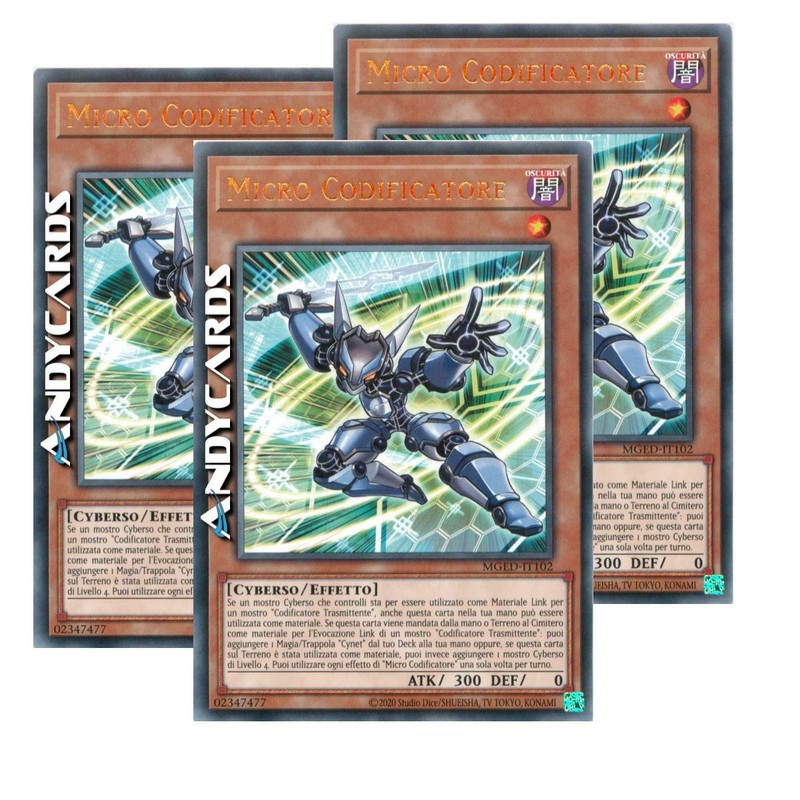3x Micro Codificatore â¢ (Micro Coder) â¢ Rara Oro â¢ Mged It102 â¢ Unl â¢ Yugioh!
