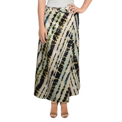 

Lysse Женская полосатая юбка миди с запахом и завязками по бокам BHFO 1115, Tie dye stripes