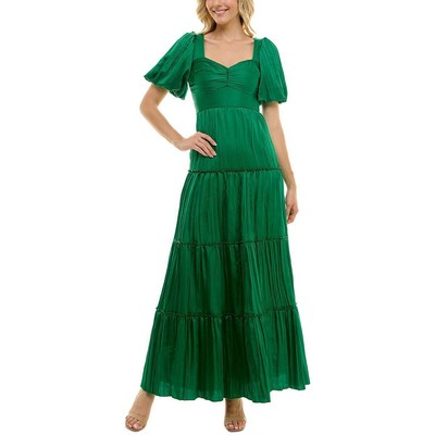 Хрустальная кукла Женское зеленое атласное официальное вечернее платье Gown Juniors XL BHFO 0923