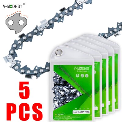 5-PCS 20'' Chainsaw Chain For STIHL MS391/Husqvarna 455 Rancher 3/8'' 0.050'' 72DL