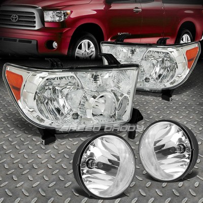 ФАРЫ С ПРОЗРАЧНЫМ ХРОМИРОВАННЫМ КОРПУСОМ + ПРОТИВОТУМАННЫЕ ФАРЫ/ФАРЫ ДАЛЬНЕГО СВЕТА/ЛАМПЫ НАКАЛИВАНИЯ +ВЫКЛЮЧАТЕЛЬ ДЛЯ 07-13 TUNDRA