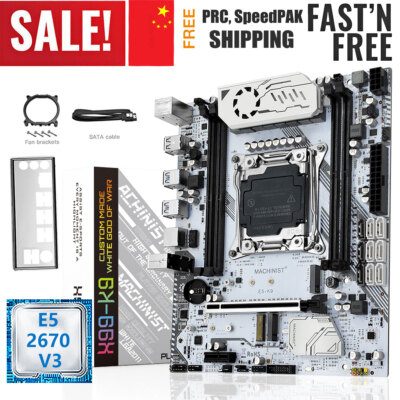 X99 K9 V2 Motherboard LGA 2011-3 with Xeon E5 2670 V3 CPU Processor Support DDR4