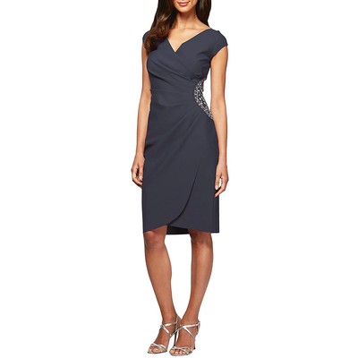 

Женское серое платье для коктейлей и вечеринок Alex Evenings Evening Petites  BHFO 3736, Charcoal