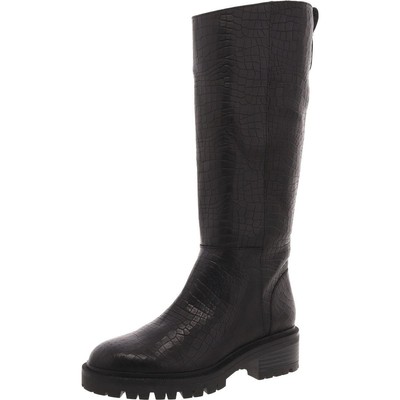 Paige Womens Black Panel Crocodile Knee-High Boots 6.5 Medium (B,M) BHFO 6160