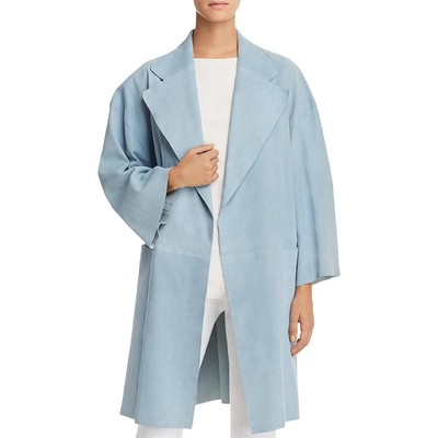 

Женское синее замшевое кимоно с открытой передней частью Theory, верхняя одежда  BHFO 0669, Deep morning blue