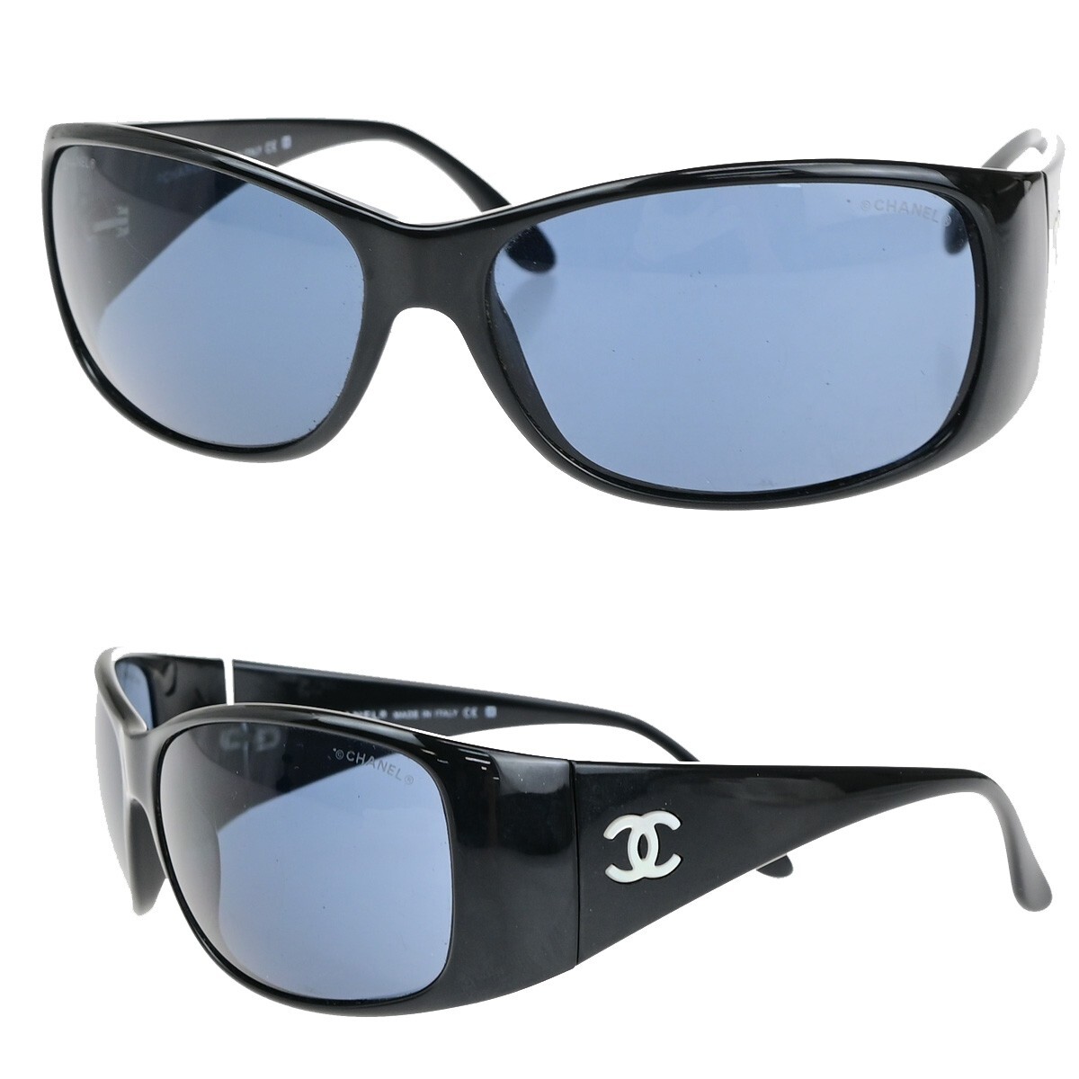 CHANEL CC Logos Sunglasses Eye Wear Plastic 5087-H Black